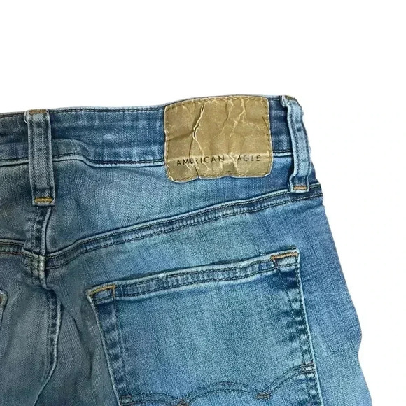 American Eagle Jeans Men Size 28 x 30 Medium Wash Distressed Athletic Skinny - Picture 7 of 11